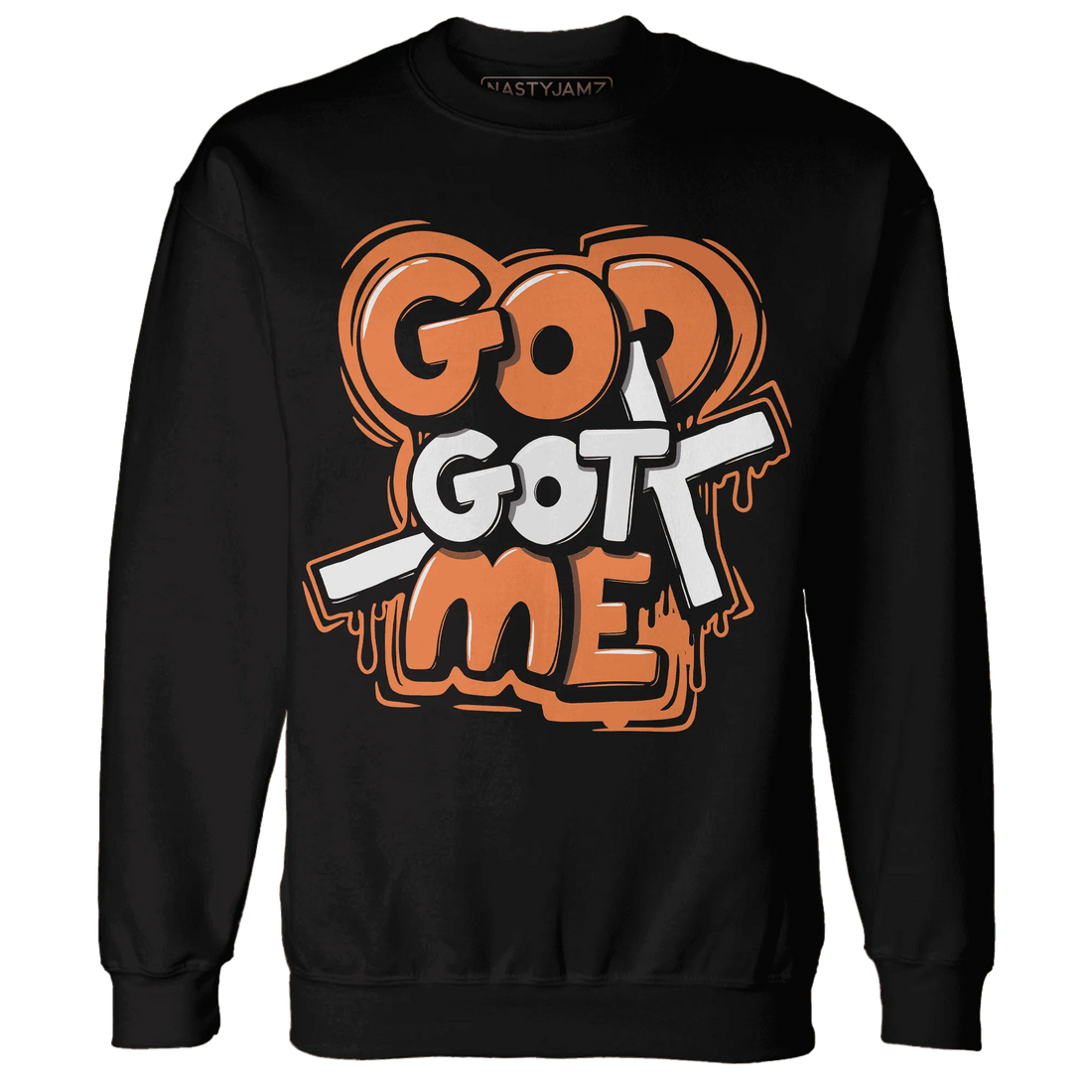 AM-TW-White-Orange-NastyJamz-Sweatshirt-Match-God-Got-Me