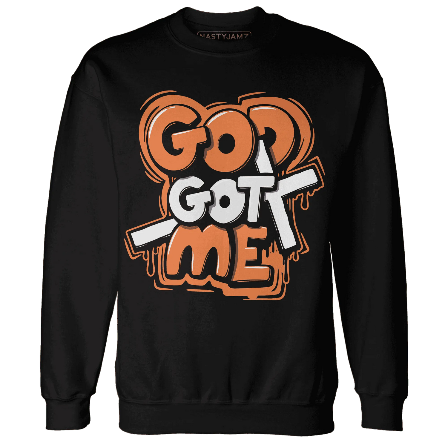 AM-TW-White-Orange-NastyJamz-Sweatshirt-Match-God-Got-Me