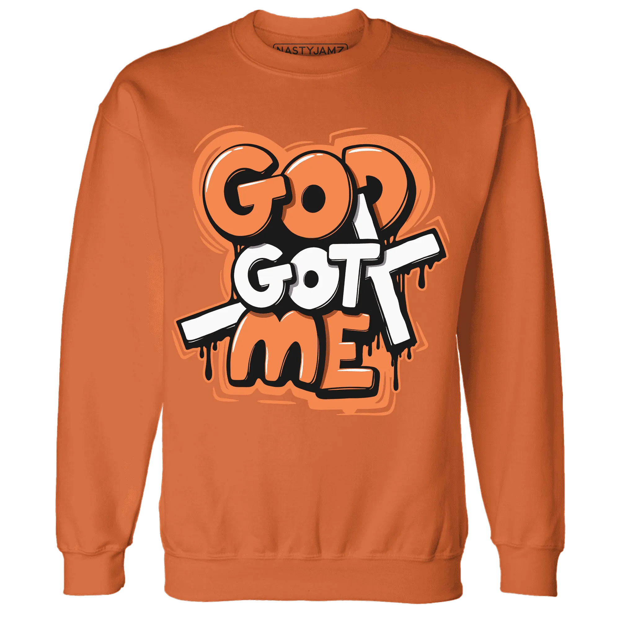 AM-TW-White-Orange-NastyJamz-Sweatshirt-Match-God-Got-Me