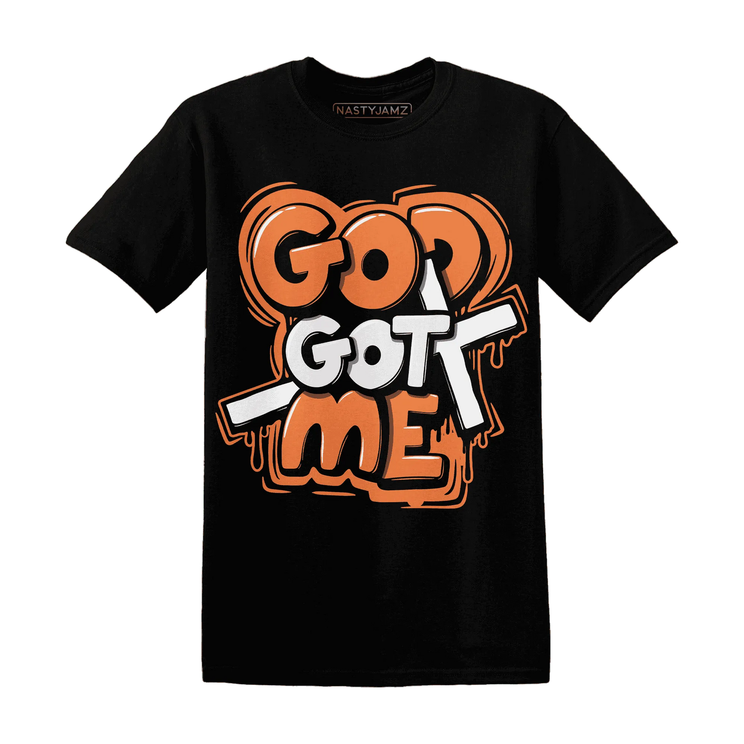 AM-TW-White-Orange-NastyJamz-T-Shirt-Match-God-Got-Me