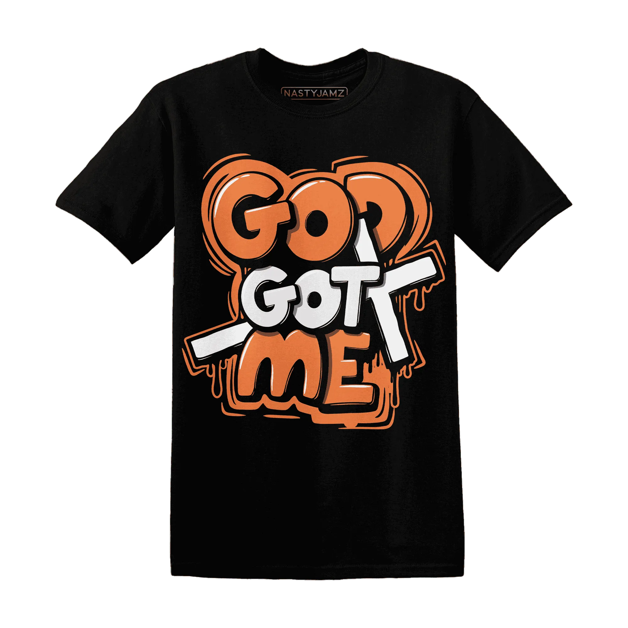 AM-TW-White-Orange-NastyJamz-T-Shirt-Match-God-Got-Me