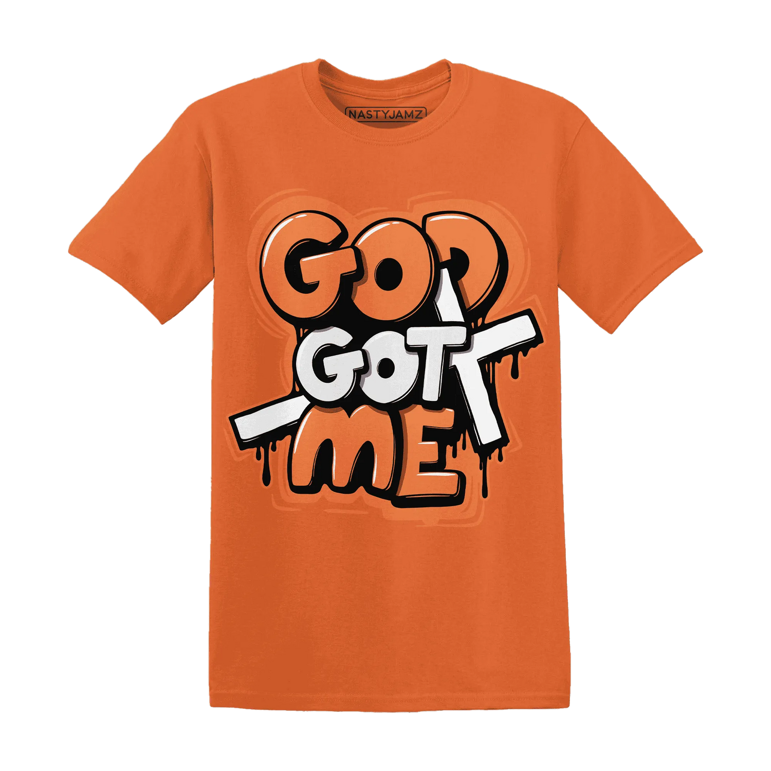 AM-TW-White-Orange-NastyJamz-T-Shirt-Match-God-Got-Me