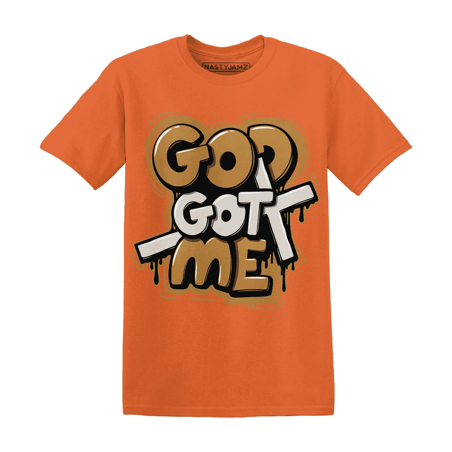 Dunk-Low-Retro-Wheat-Orange-T-Shirt-Match-God-Got-Me