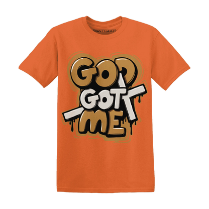 Dunk-Low-Retro-Wheat-Orange-T-Shirt-Match-God-Got-Me