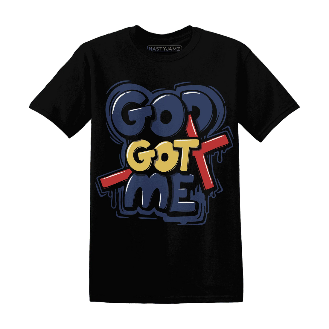 VaporMax-Air-Plus-Midnight-Navy-Gold-Black-NastyJamz-T-Shirt-Match-God-Got-Me