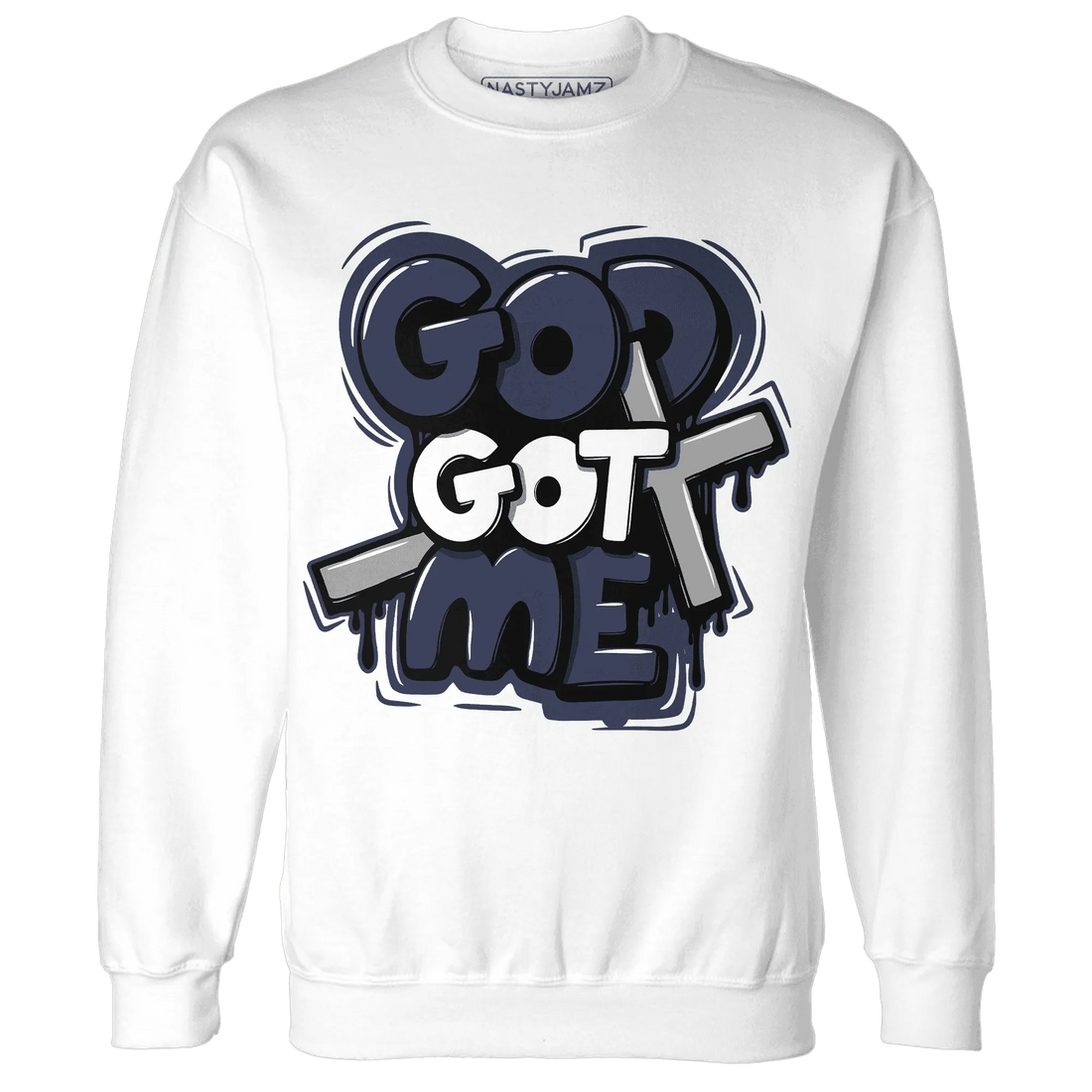 VaporMax-Plus-Midnight-Navy-White-Metallic-Silver-Sweatshirt-Match-God-Got-Me