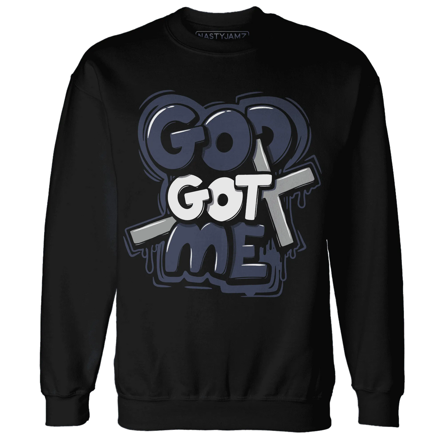 VaporMax-Plus-Midnight-Navy-White-Metallic-Silver-Sweatshirt-Match-God-Got-Me