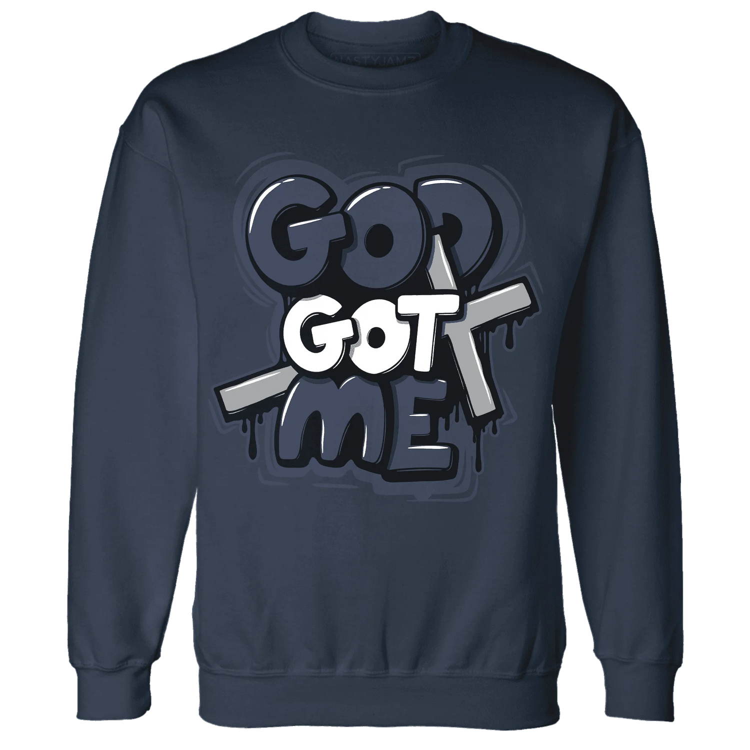 VaporMax-Plus-Midnight-Navy-White-Metallic-Silver-Sweatshirt-Match-God-Got-Me