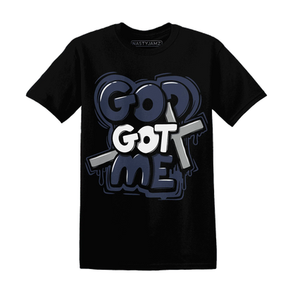 VaporMax-Plus-Midnight-Navy-White-Metallic-Silver-T-Shirt-Match-God-Got-Me
