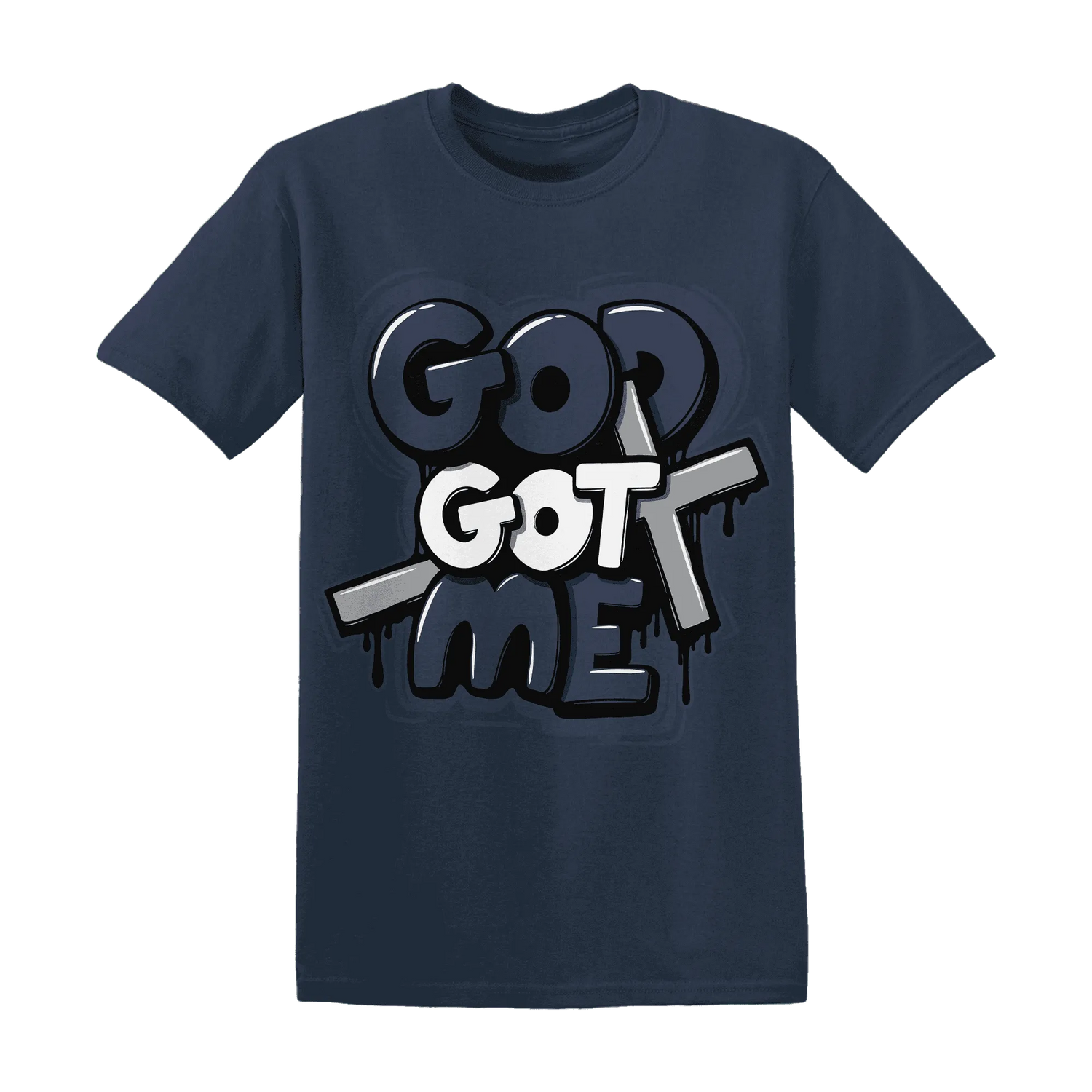 VaporMax-Plus-Midnight-Navy-White-Metallic-Silver-T-Shirt-Match-God-Got-Me