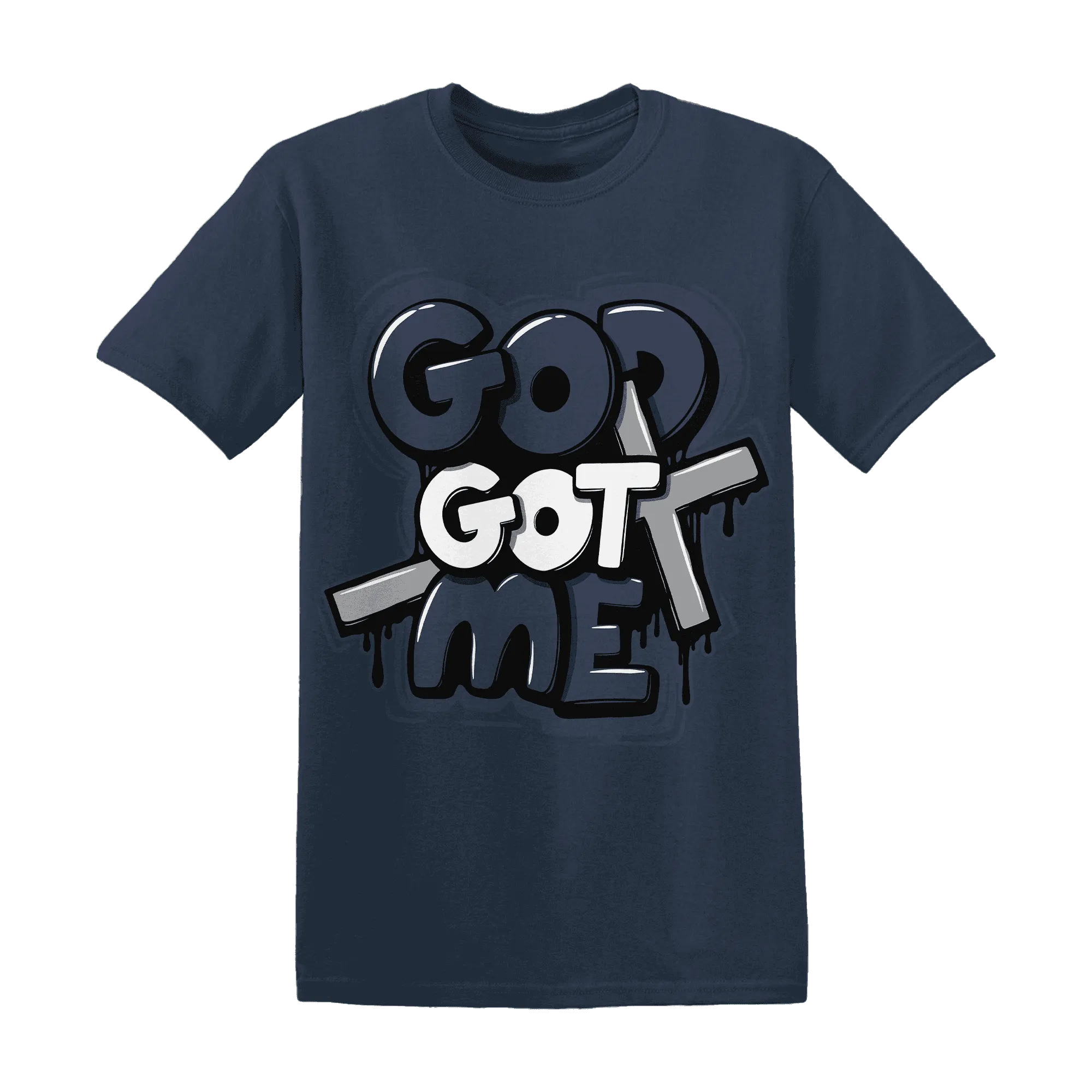 VaporMax-Plus-Midnight-Navy-White-Metallic-Silver-T-Shirt-Match-God-Got-Me