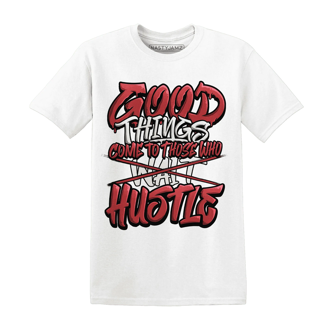 Black-Toe-Reimagined-Red-White-1s-NastyJamz-T-Shirt-Match-Good-Things