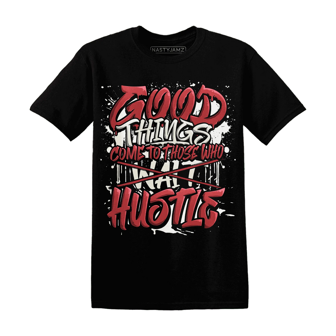 Black-Toe-Reimagined-Red-White-1s-NastyJamz-T-Shirt-Match-Good-Things