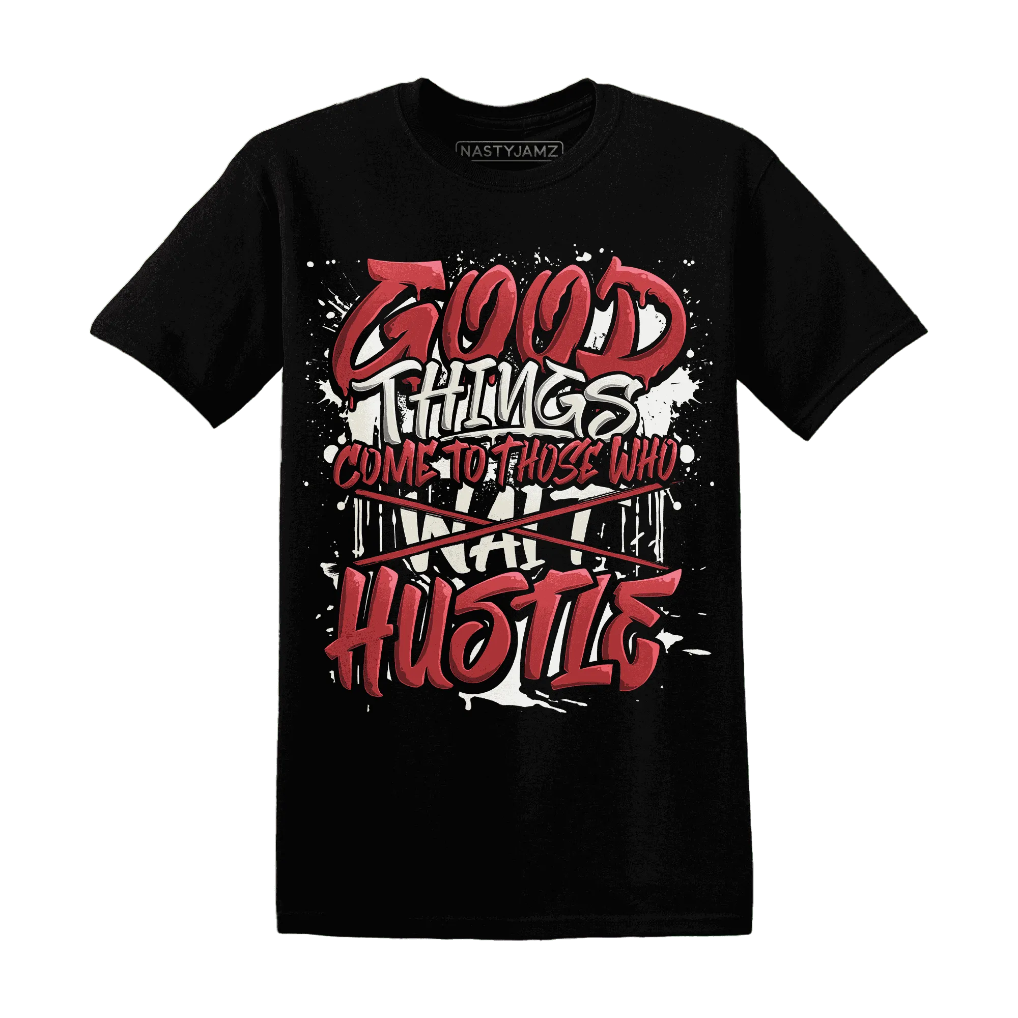 Black-Toe-Reimagined-Red-White-1s-NastyJamz-T-Shirt-Match-Good-Things