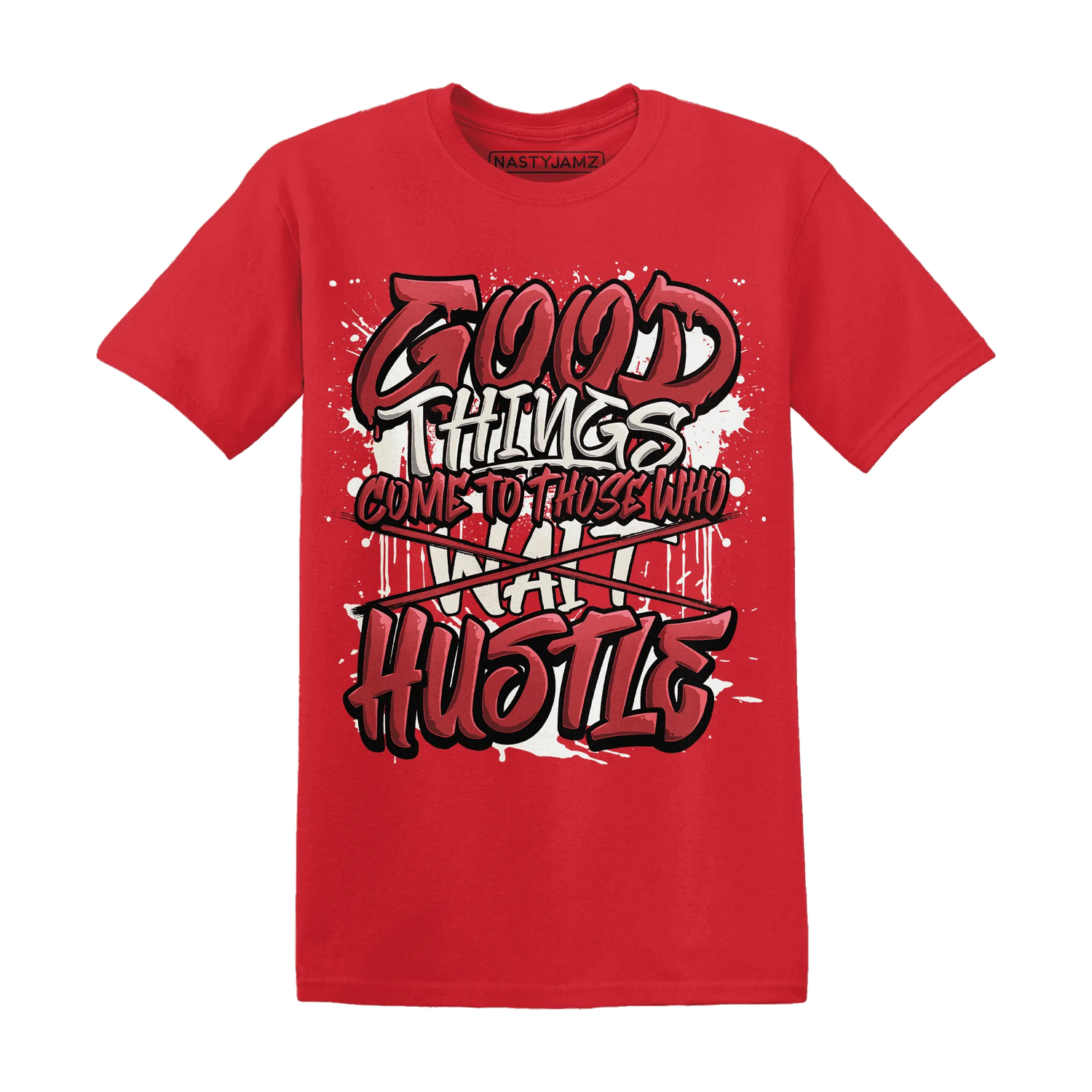 Black-Toe-Reimagined-Red-White-1s-NastyJamz-T-Shirt-Match-Good-Things