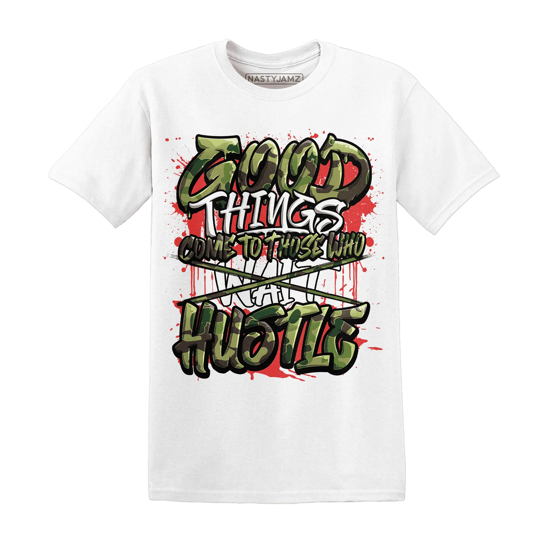 AM-90-Dark-Sage-Solar-Red-NastyJamz-T-Shirt-Match-Good-Things