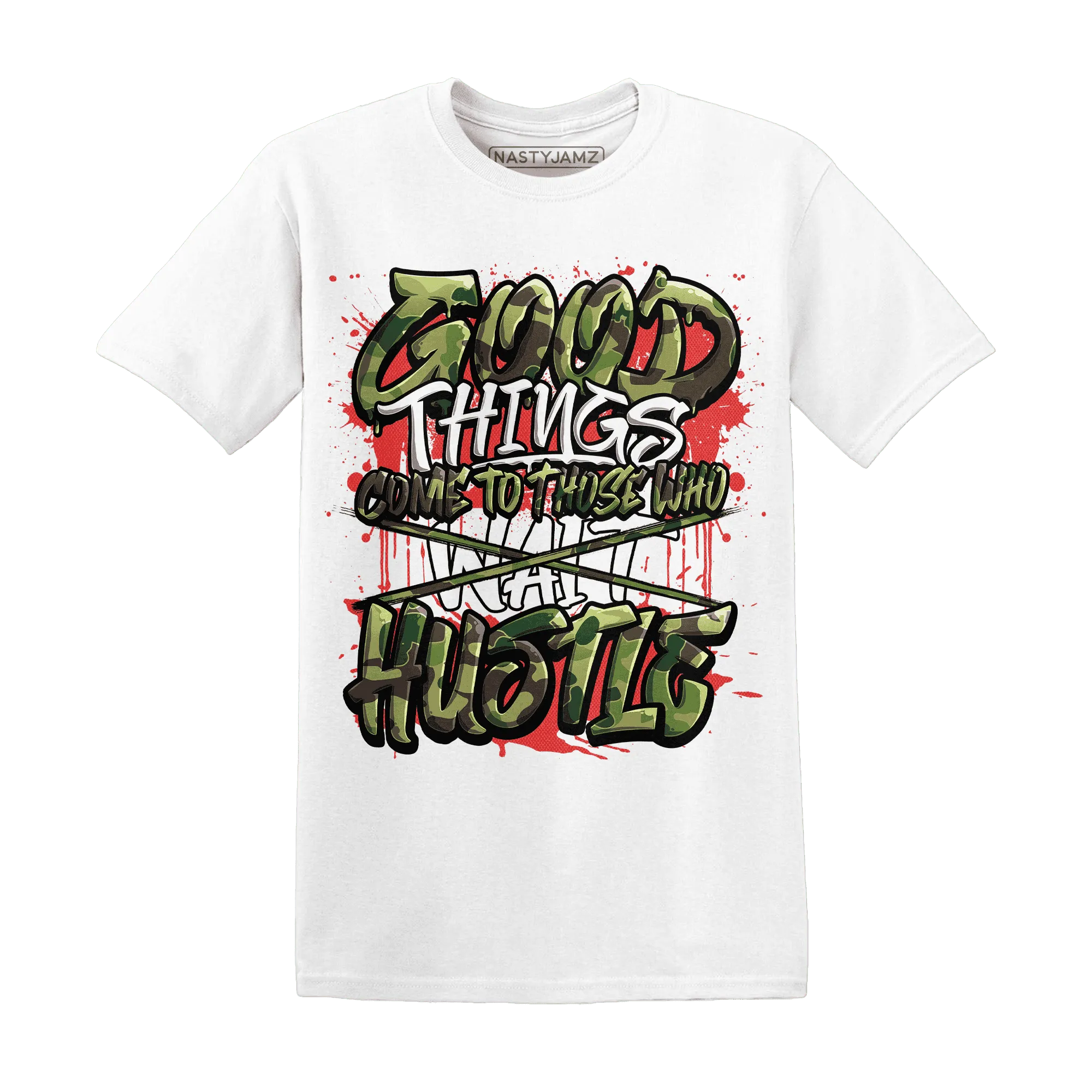 AM-90-Dark-Sage-Solar-Red-NastyJamz-T-Shirt-Match-Good-Things