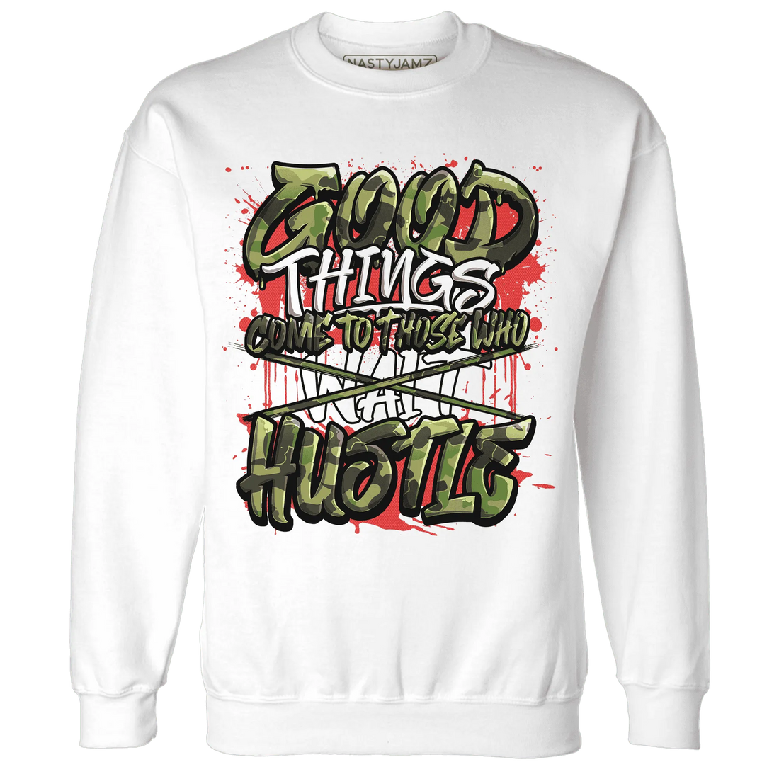 AM-90-Dark-Sage-Solar-Red-NastyJamz-Sweatshirt-Match-Good-Things