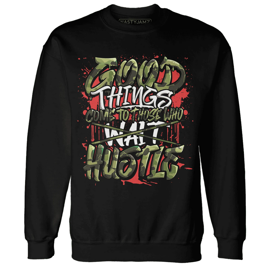 AM-90-Dark-Sage-Solar-Red-NastyJamz-Sweatshirt-Match-Good-Things