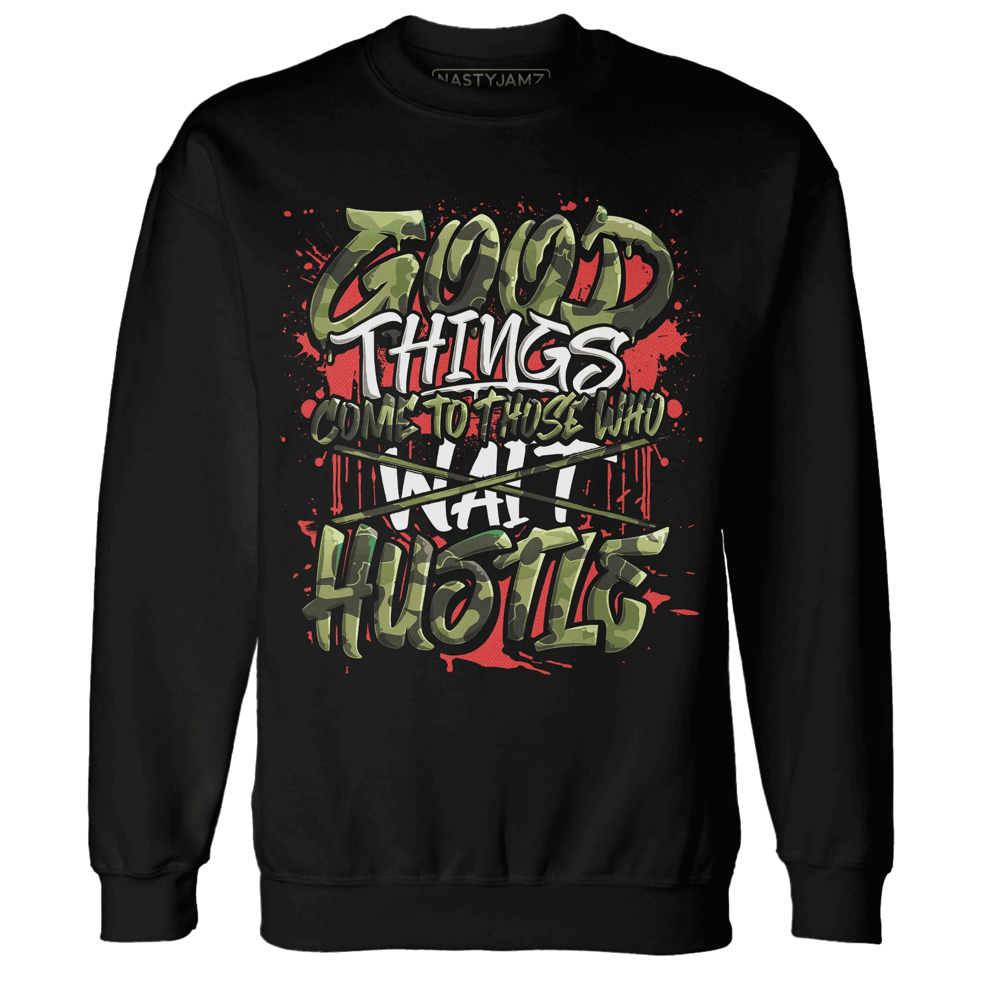 AM-90-Dark-Sage-Solar-Red-NastyJamz-Sweatshirt-Match-Good-Things