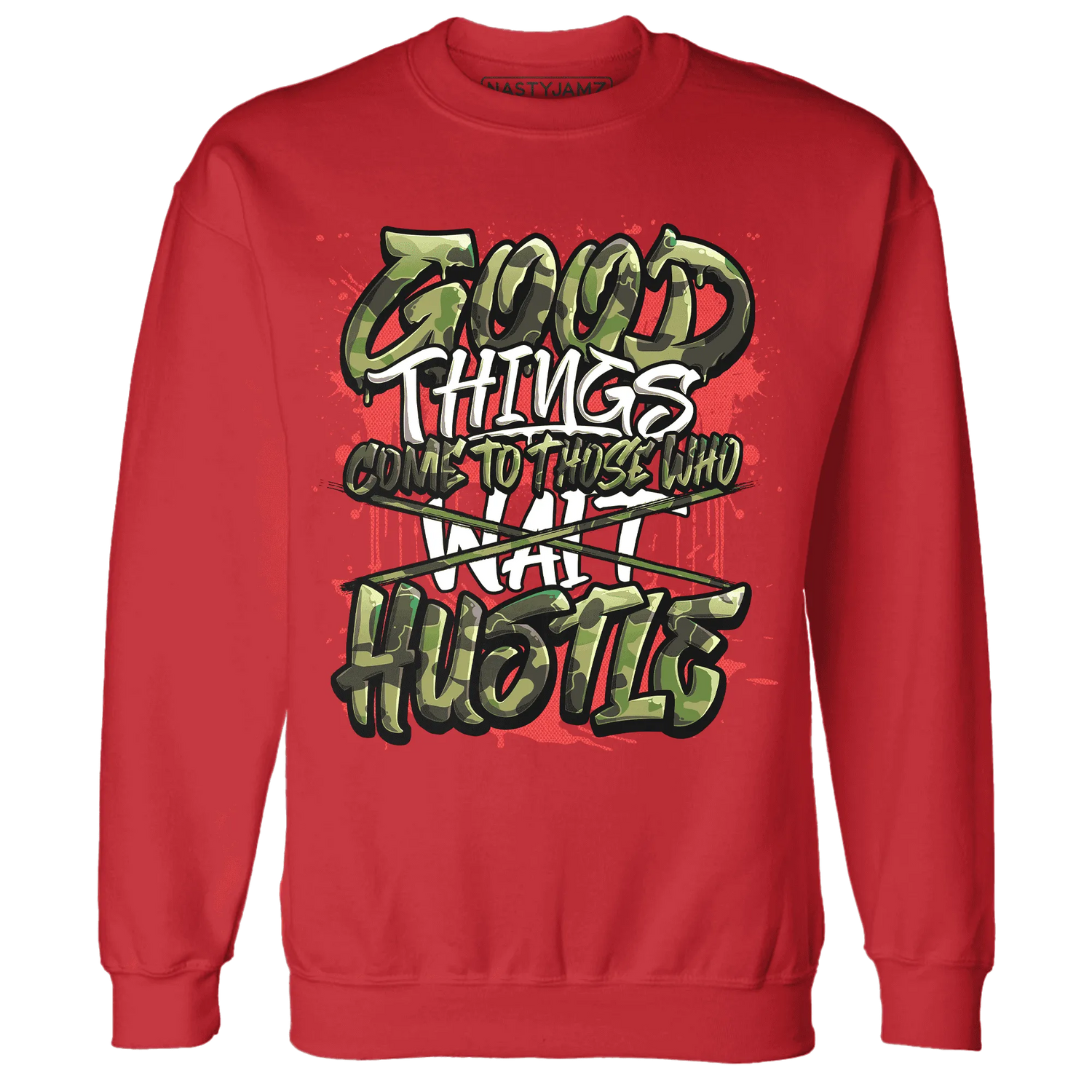AM-90-Dark-Sage-Solar-Red-NastyJamz-Sweatshirt-Match-Good-Things