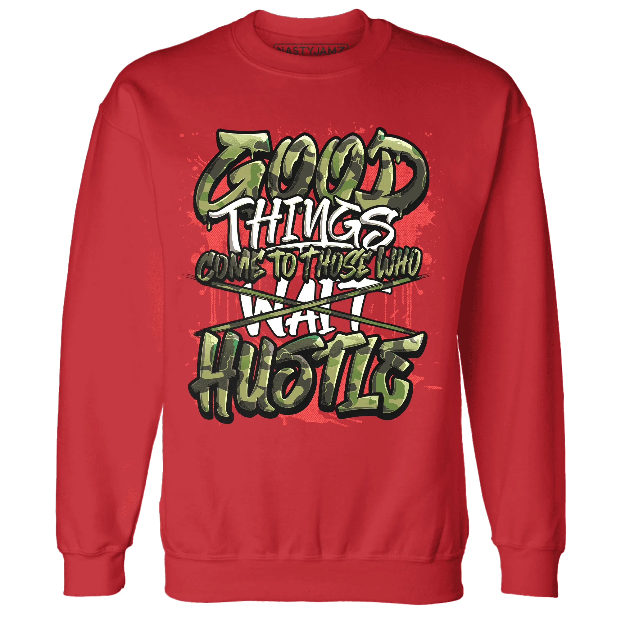 AM-90-Dark-Sage-Solar-Red-NastyJamz-Sweatshirt-Match-Good-Things