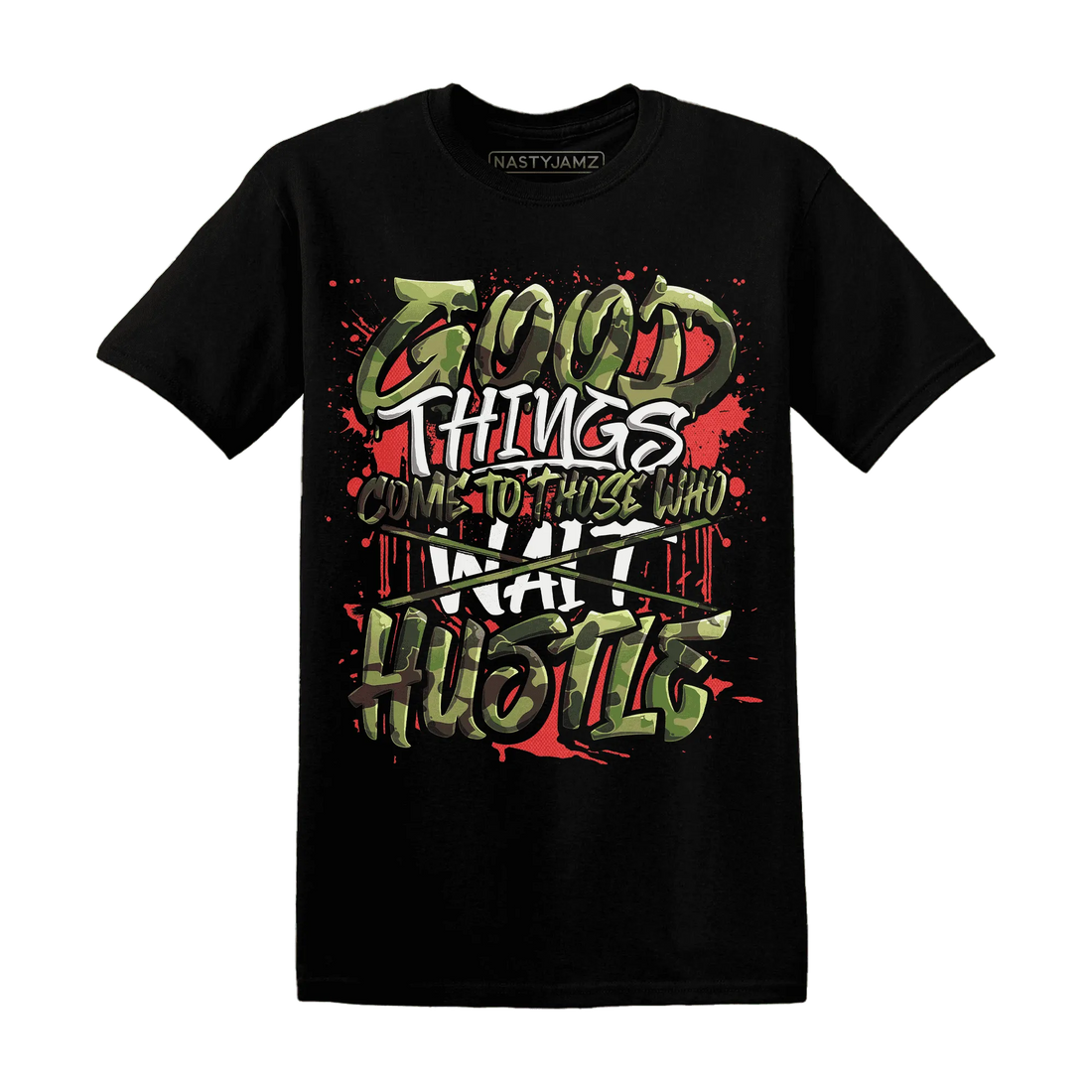 AM-90-Dark-Sage-Solar-Red-NastyJamz-T-Shirt-Match-Good-Things