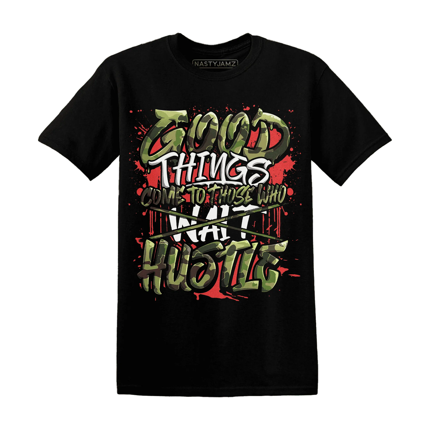 AM-90-Dark-Sage-Solar-Red-NastyJamz-T-Shirt-Match-Good-Things