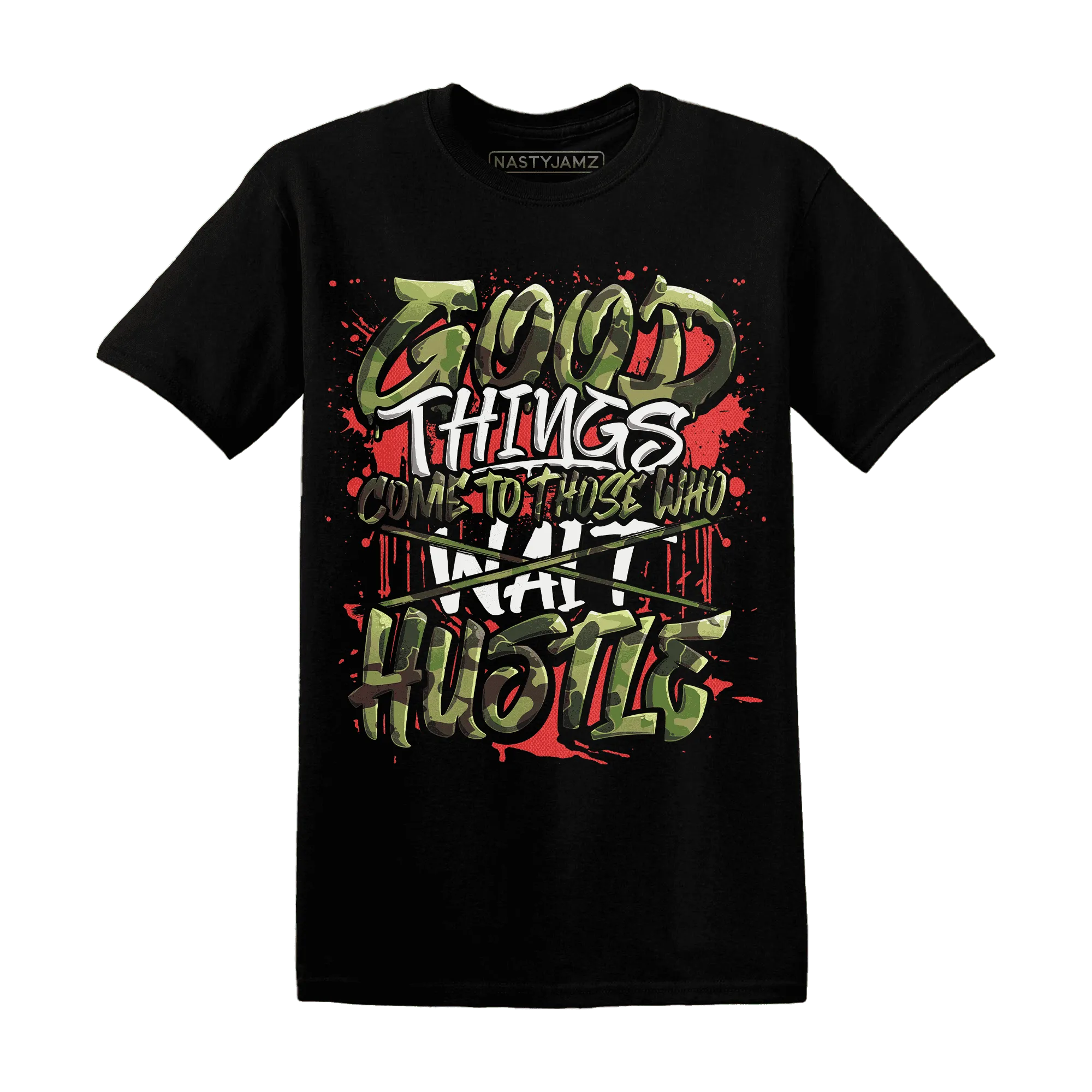 AM-90-Dark-Sage-Solar-Red-NastyJamz-T-Shirt-Match-Good-Things