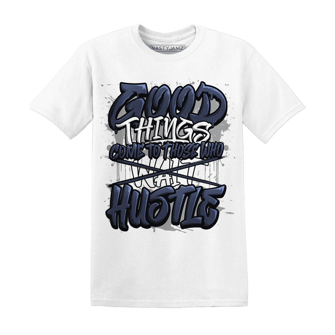 VaporMax-Plus-Midnight-Navy-White-Metallic-Silver-NastyJamz-T-Shirt-Match-Good-Things