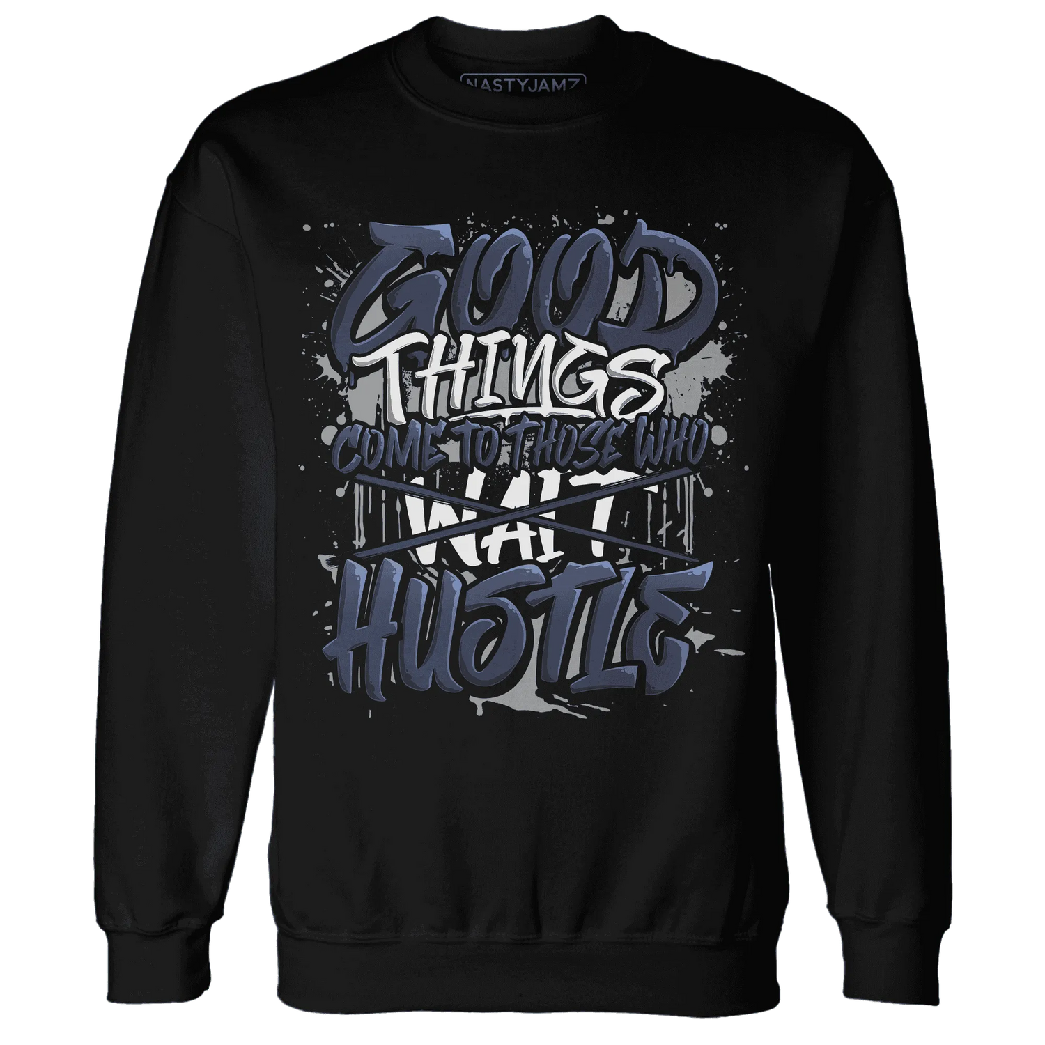 VaporMax-Plus-Midnight-Navy-White-Metallic-Silver-NastyJamz-Sweatshirt-Match-Good-Things