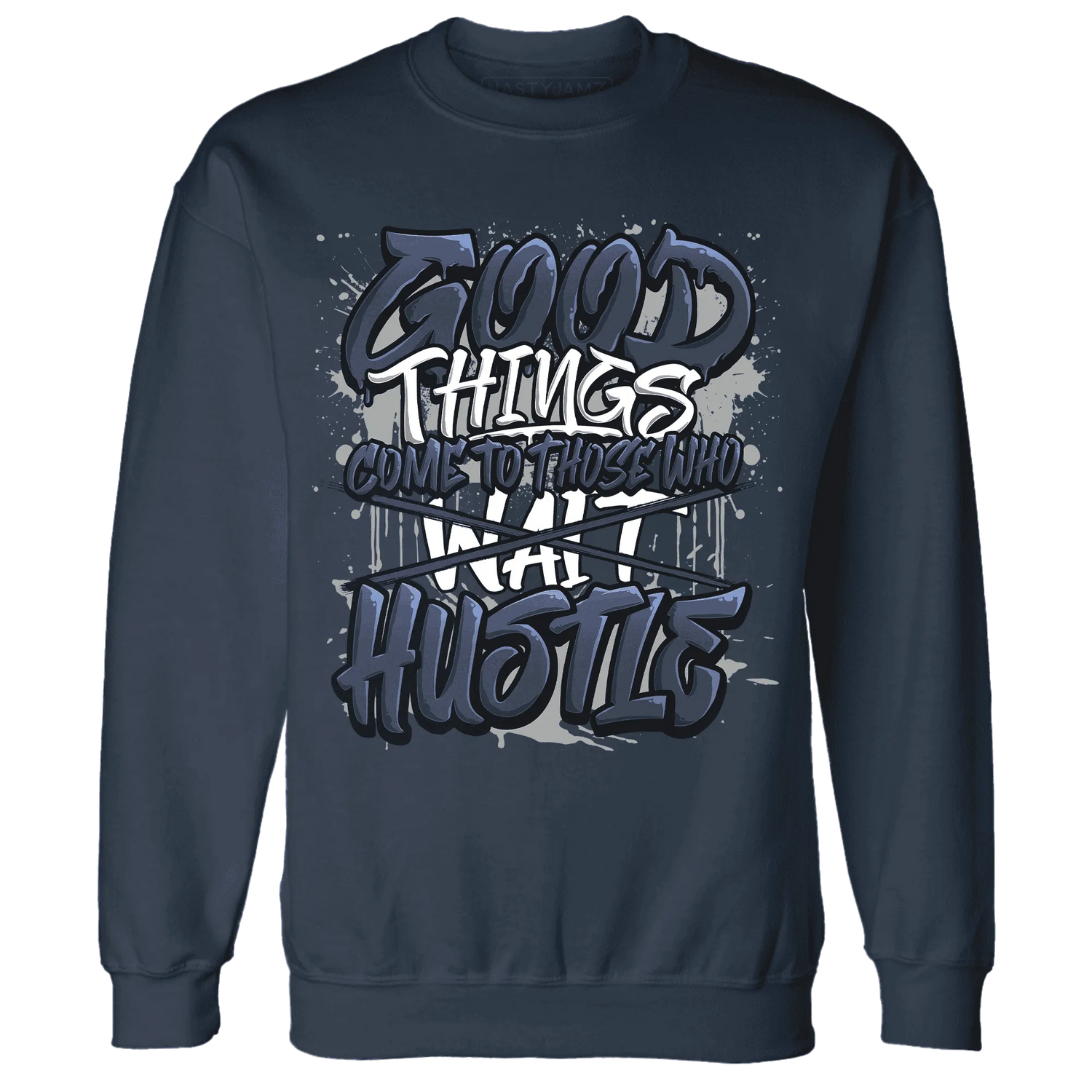 VaporMax-Plus-Midnight-Navy-White-Metallic-Silver-NastyJamz-Sweatshirt-Match-Good-Things