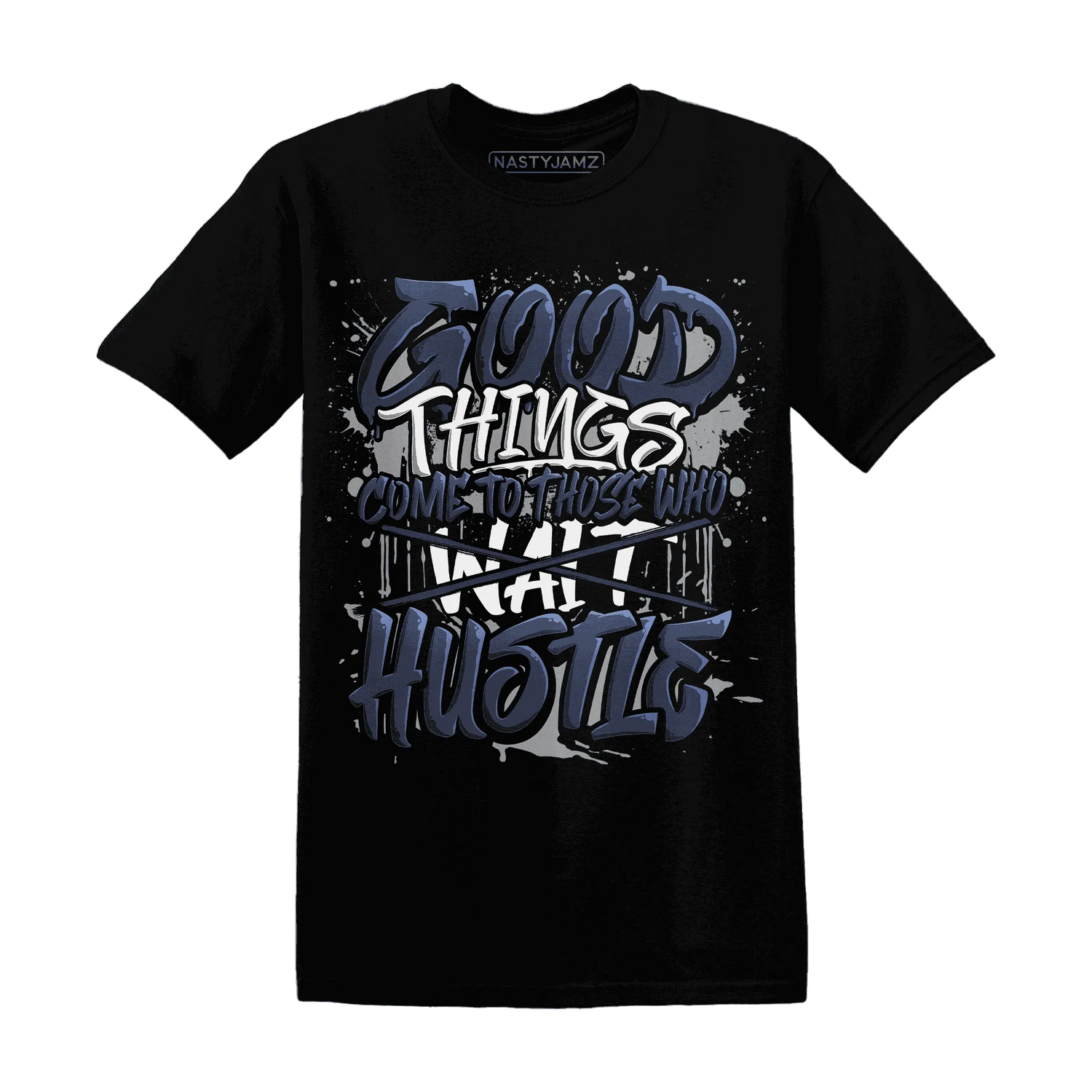 VaporMax-Plus-Midnight-Navy-White-Metallic-Silver-NastyJamz-T-Shirt-Match-Good-Things