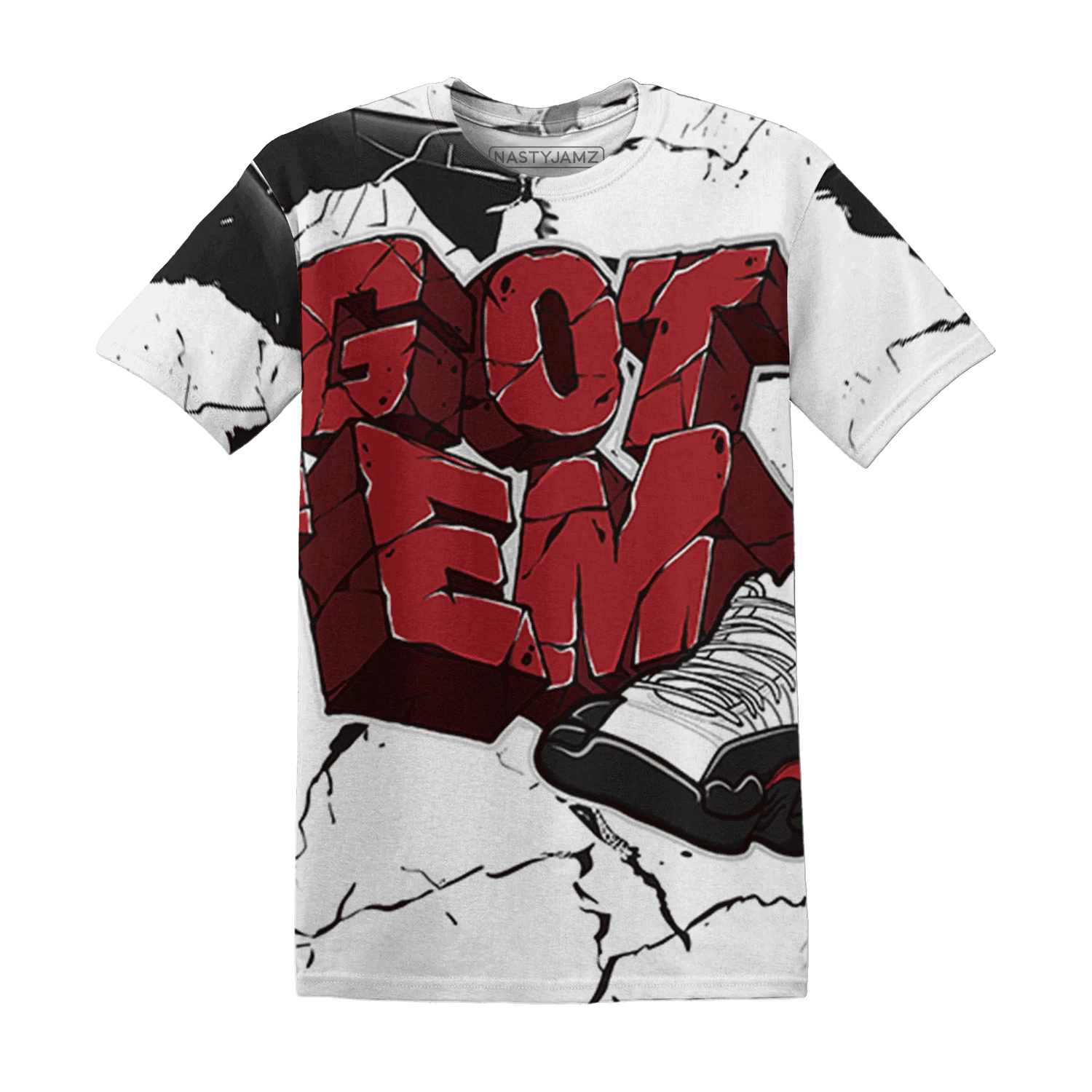 Retro-Red-Taxi-12s-T-Shirt-Match-Got-Em-3D