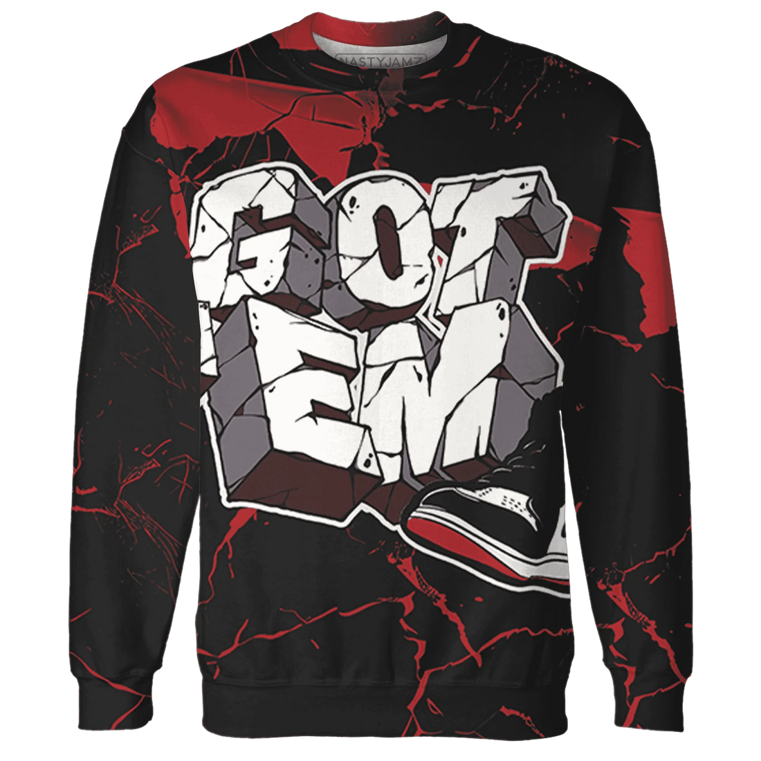 Black-Toe-Reimagined-Red-White-1s-NastyJamz-Sweatshirt-Match-Got-Em-3D