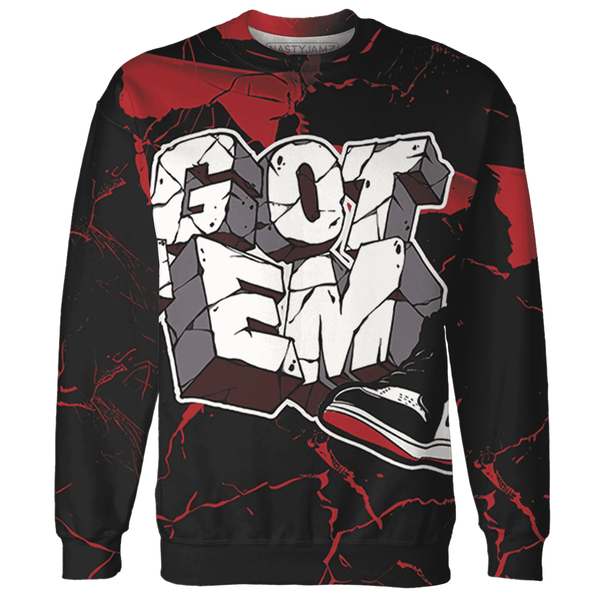 Black-Toe-Reimagined-Red-White-1s-NastyJamz-Sweatshirt-Match-Got-Em-3D