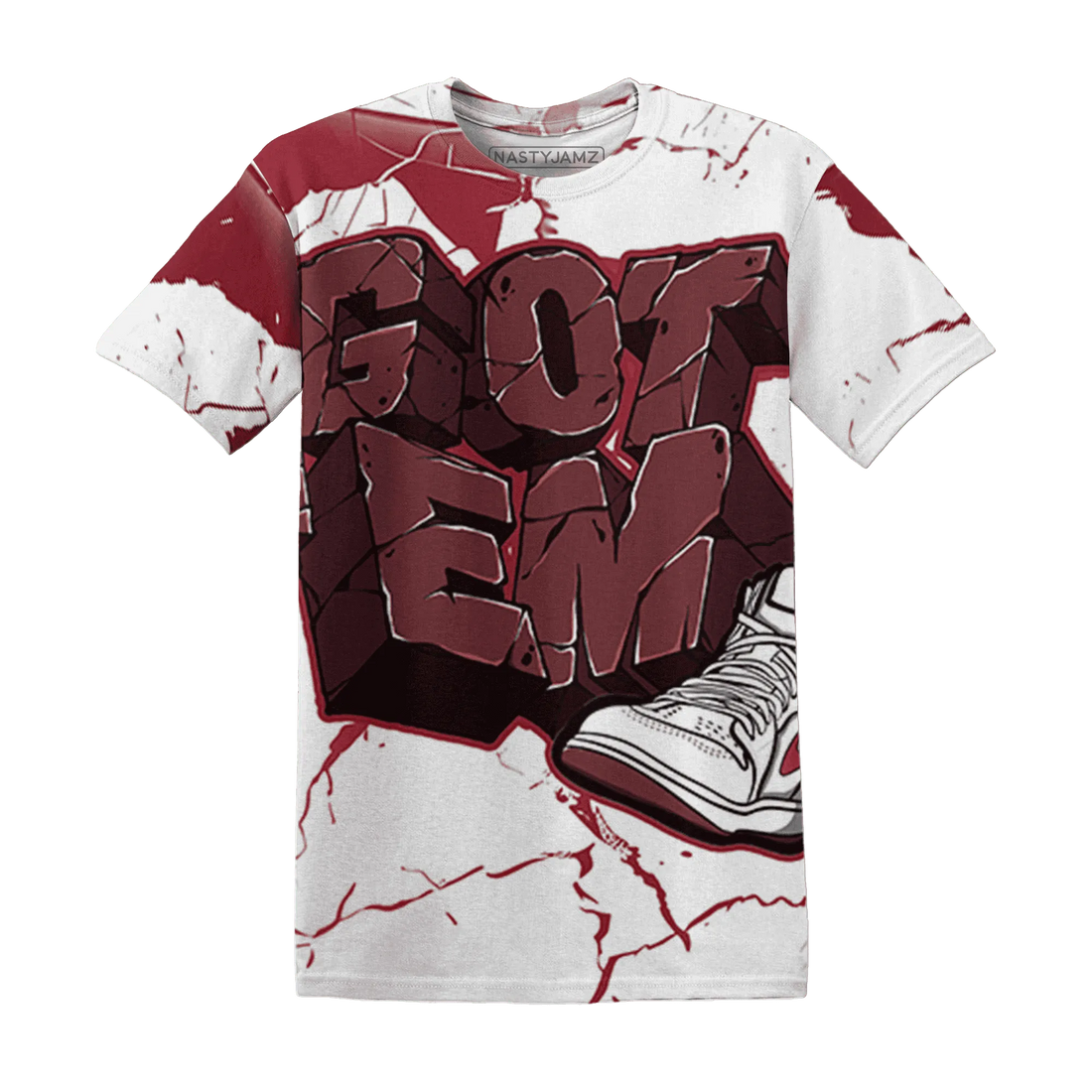 High-85-Metallic-Burgundy-1s-T-Shirt-Match-Got-Em-3D