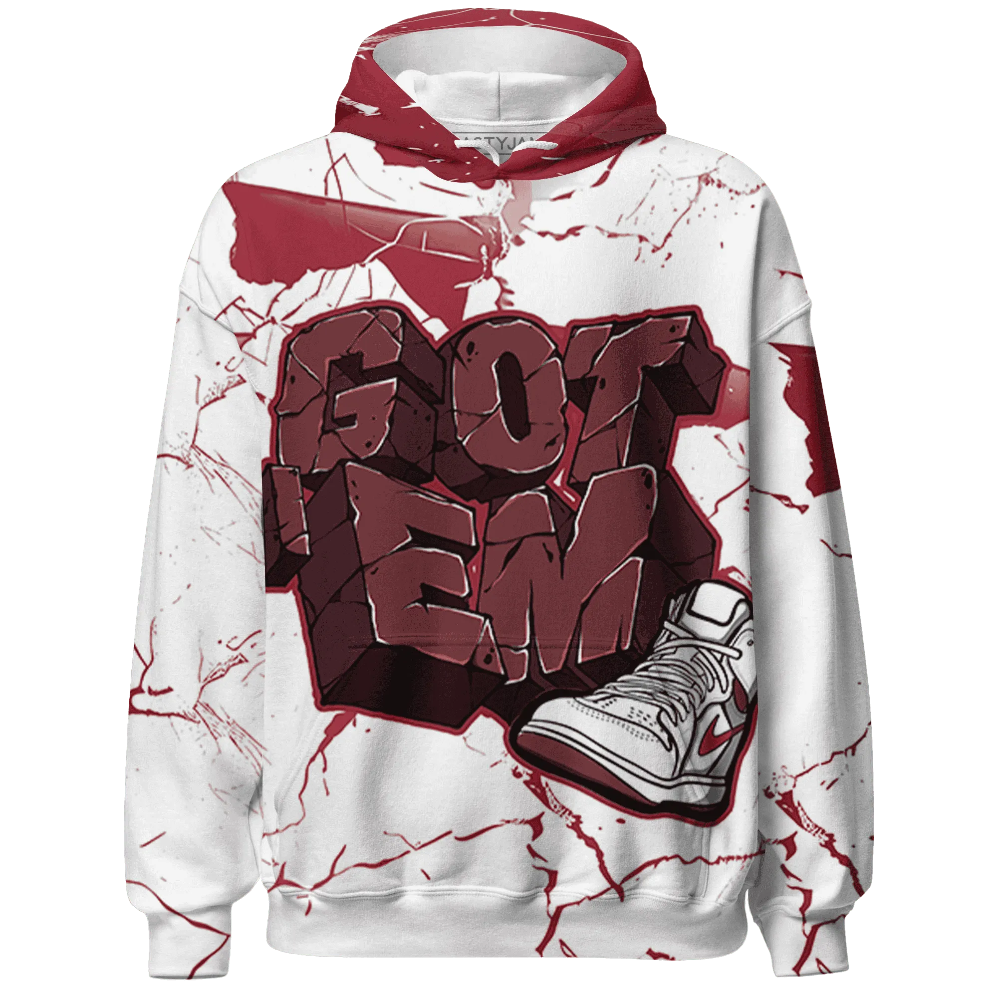 High-85-Metallic-Burgundy-1s-Hoodie-Match-Got-Em-3D