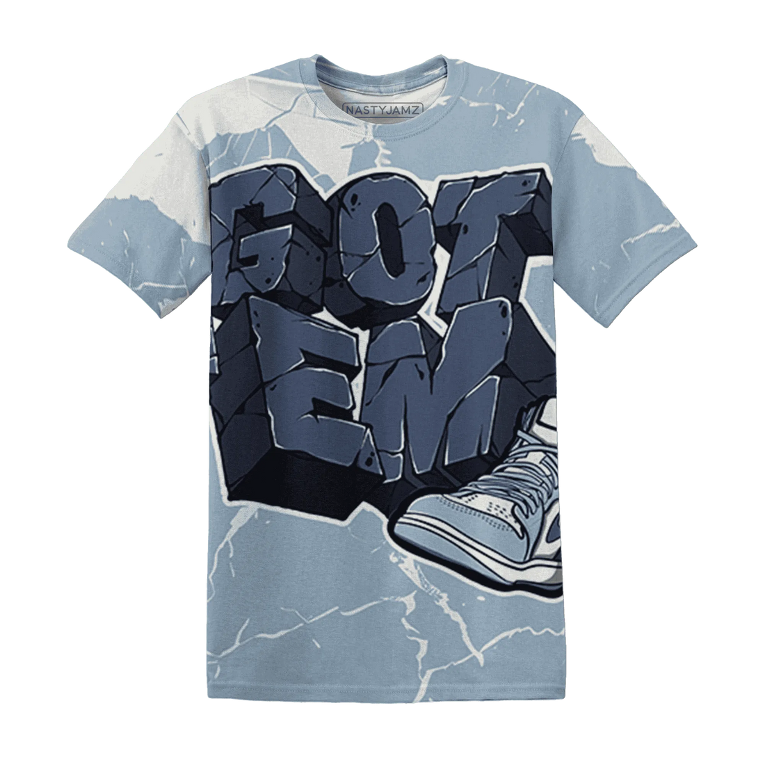 Mid-Diffused-Blue-Grey-1s-T-Shirt-Match-Got-Em-3D