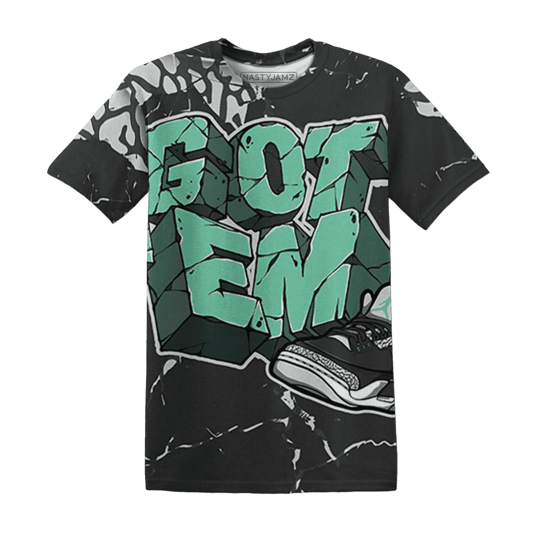 Green-Glow-3s-T-Shirt-Match-Got-Em-3D