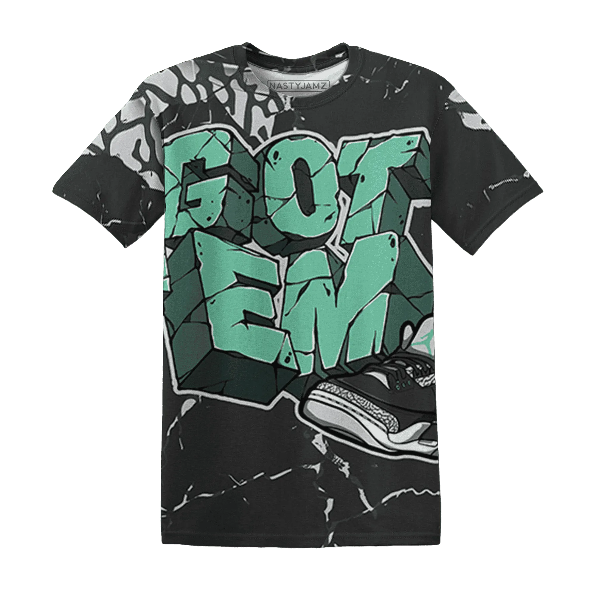 Green-Glow-3s-T-Shirt-Match-Got-Em-3D