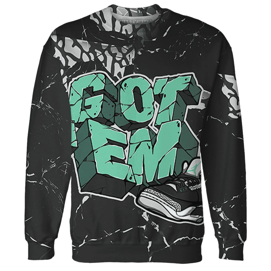 Green-Glow-3s-Sweatshirt-Match-Got-Em-3D