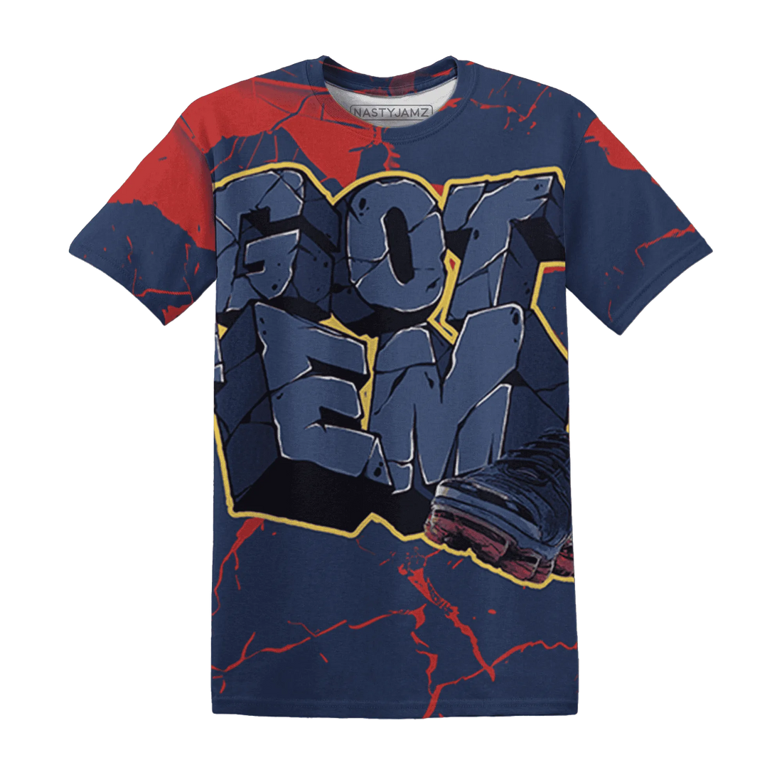 VaporMax-Air-Plus-Midnight-Navy-Gold-Black-T-Shirt-Match-Got-Em-3D