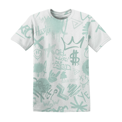 AF-1-Low-Jade-Ice-White-T-Shirt-Match-Graffiti-King-3D-Doodle-Style