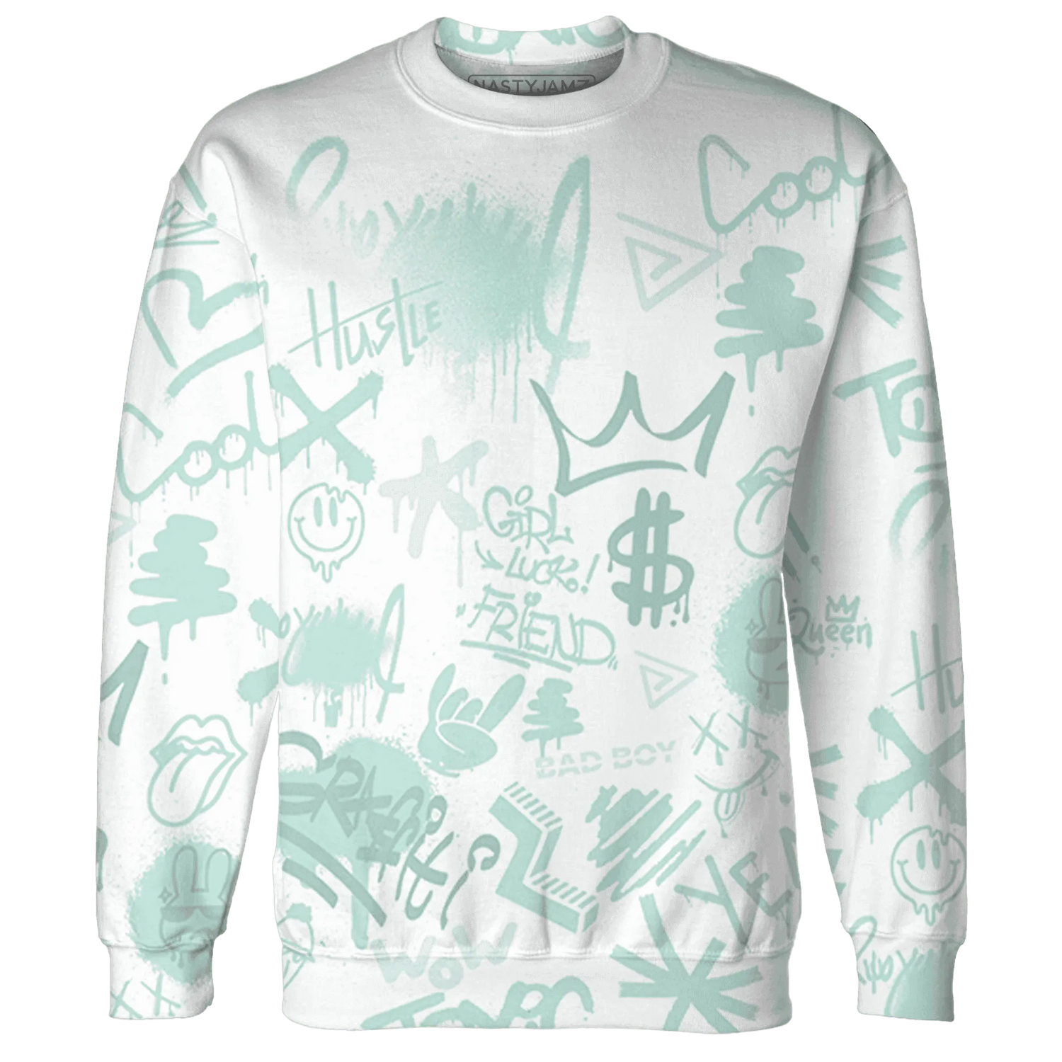 AF-1-Low-Jade-Ice-White-Sweatshirt-Match-Graffiti-King-3D-Doodle-Style