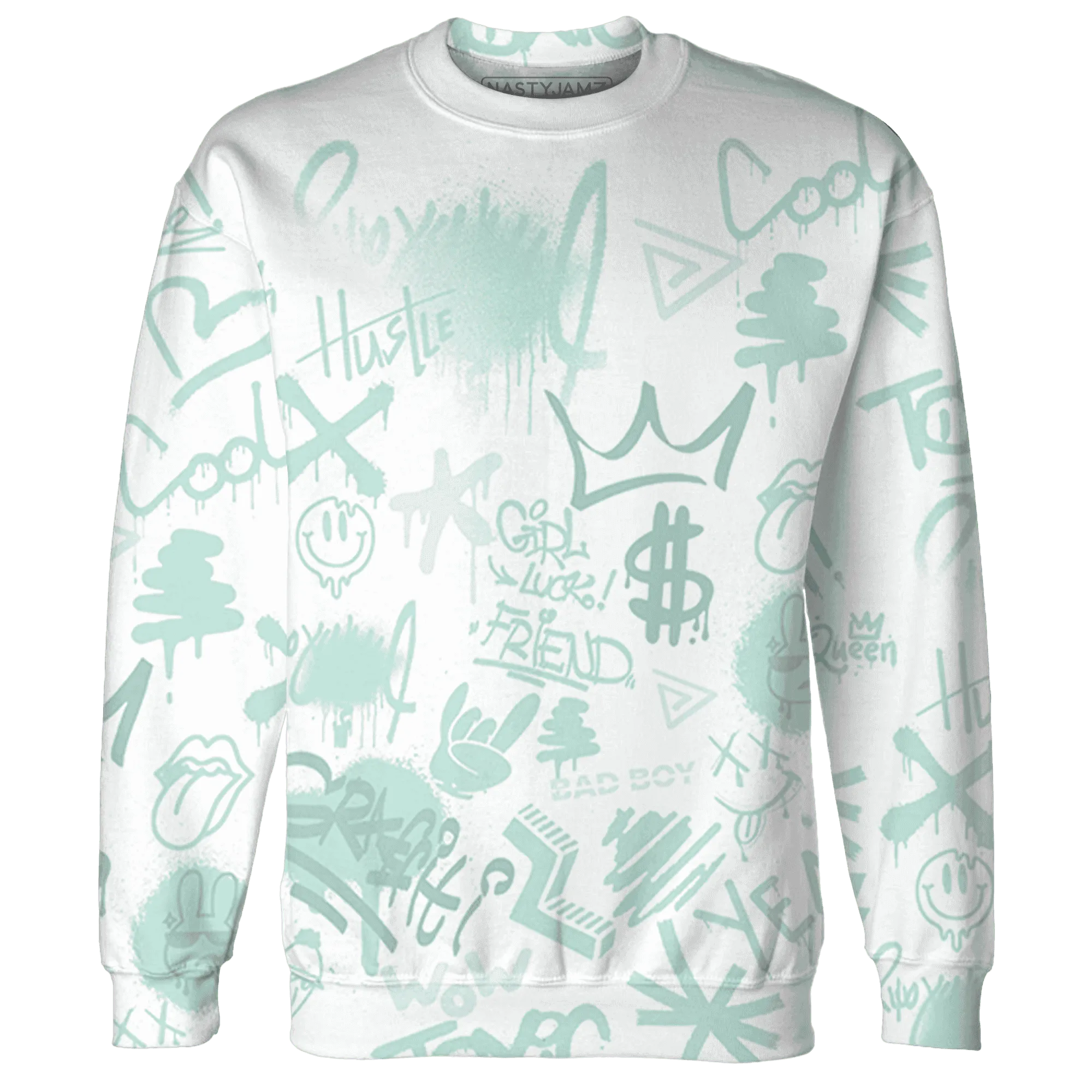 AF-1-Low-Jade-Ice-White-Sweatshirt-Match-Graffiti-King-3D-Doodle-Style