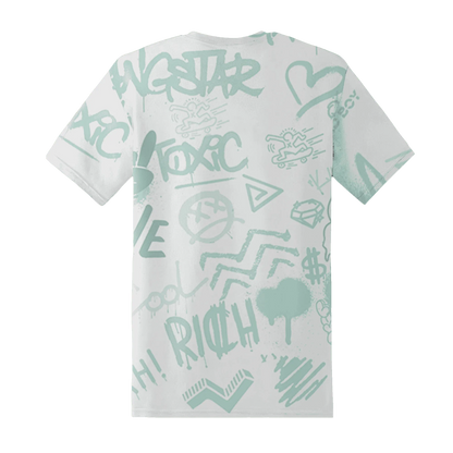 AF-1-Low-Jade-Ice-White-T-Shirt-Match-Graffiti-King-3D-Doodle-Style