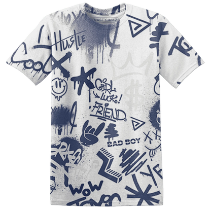 Low-Diffused-Blue-11s-T-Shirt-Match-Graffiti-King-3D-Doodle-Style