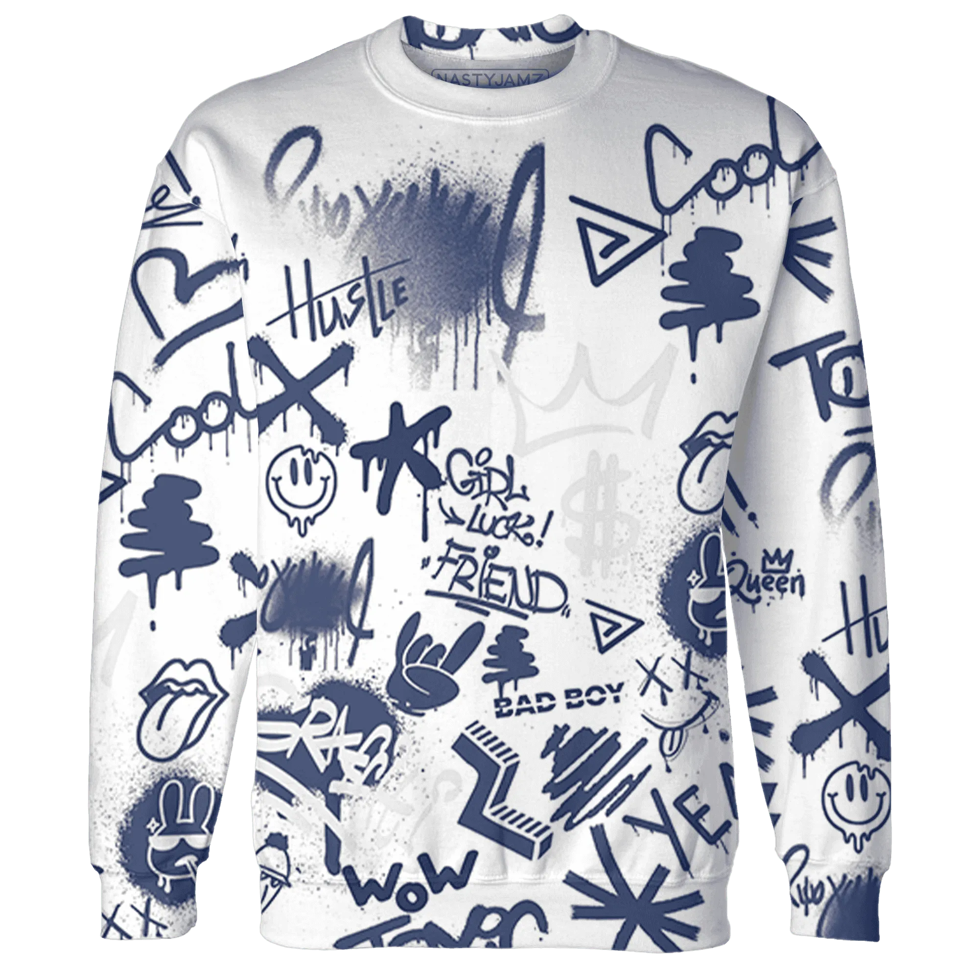 Low-Diffused-Blue-11s-Sweatshirt-Match-Graffiti-King-3D-Doodle-Style