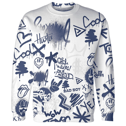 Low-Diffused-Blue-11s-Sweatshirt-Match-Graffiti-King-3D-Doodle-Style